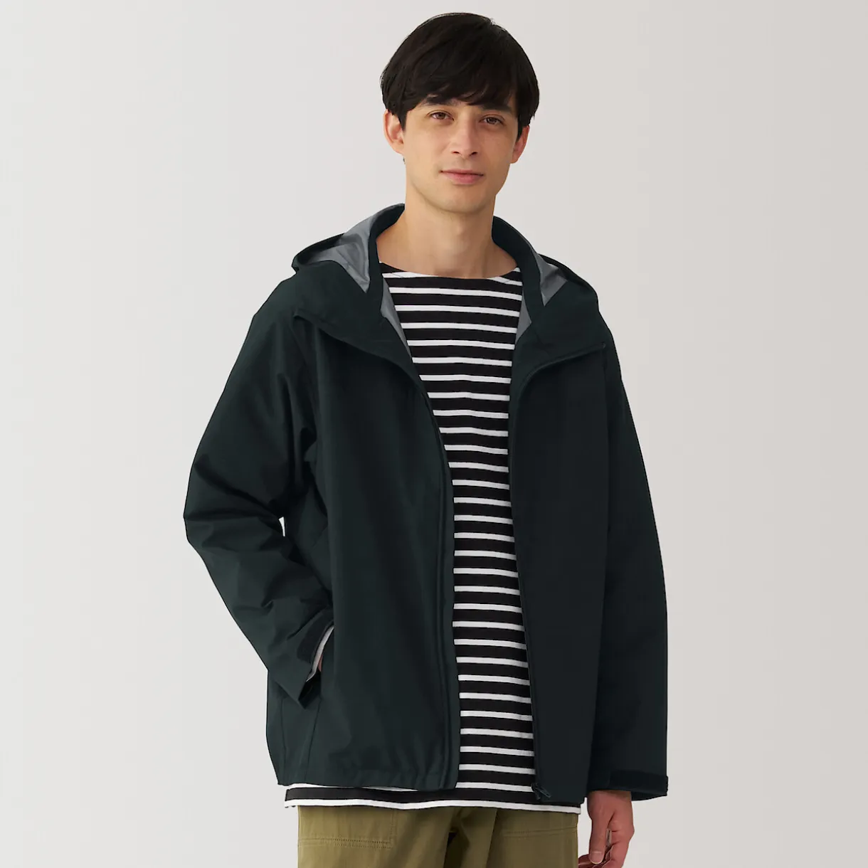 Veste à capuche en polyester déperlante pour homme