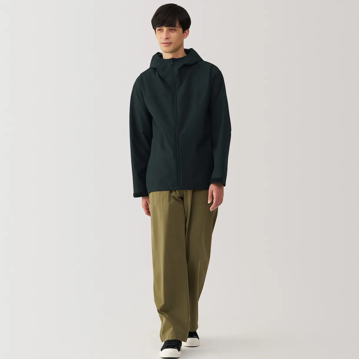 Veste à capuche en polyester déperlante pour homme
