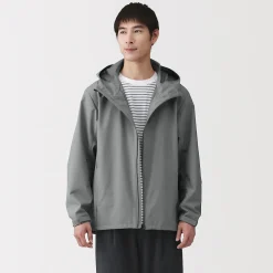 Veste à capuche en polyester déperlante pour homme