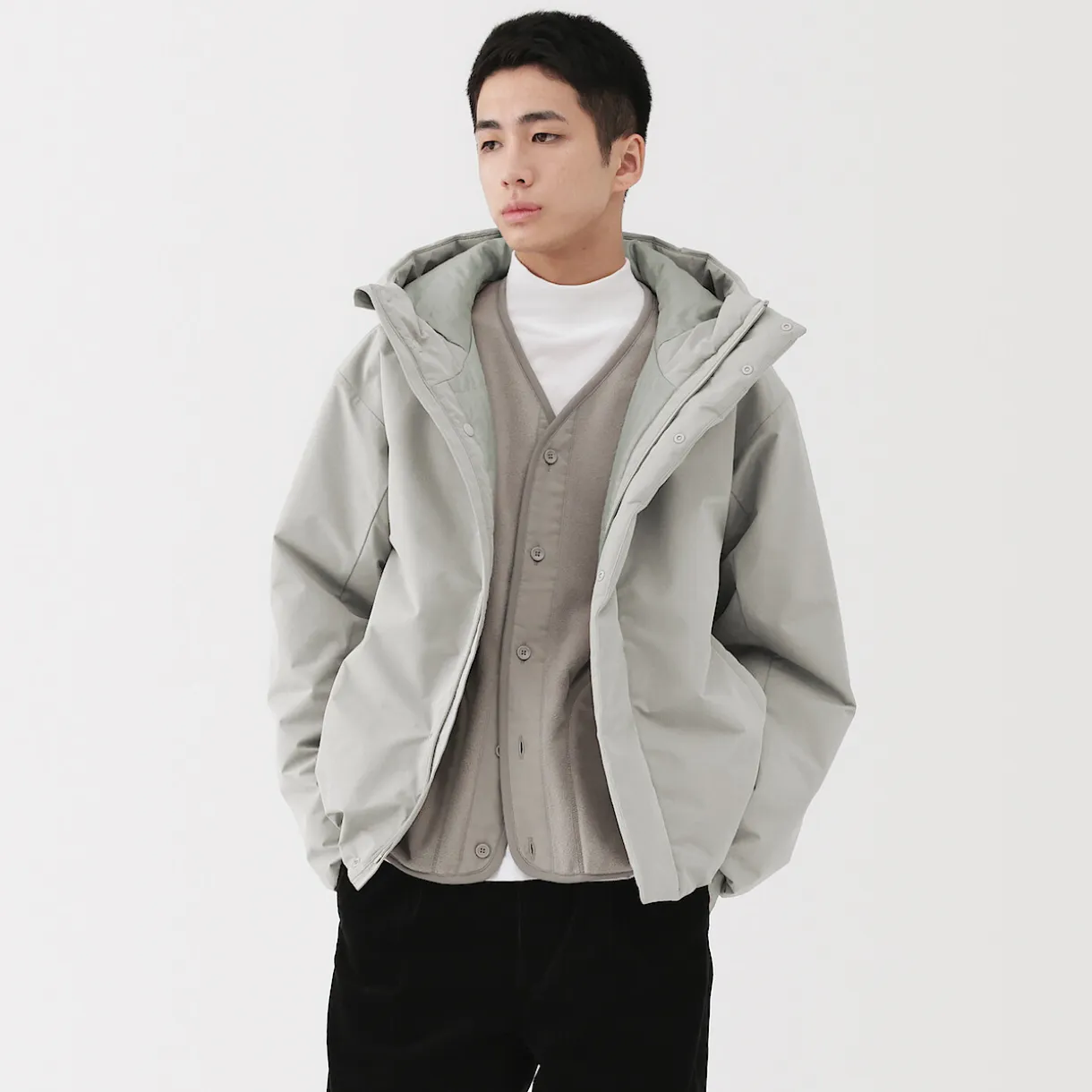 Veste à capuche en polyester pour homme