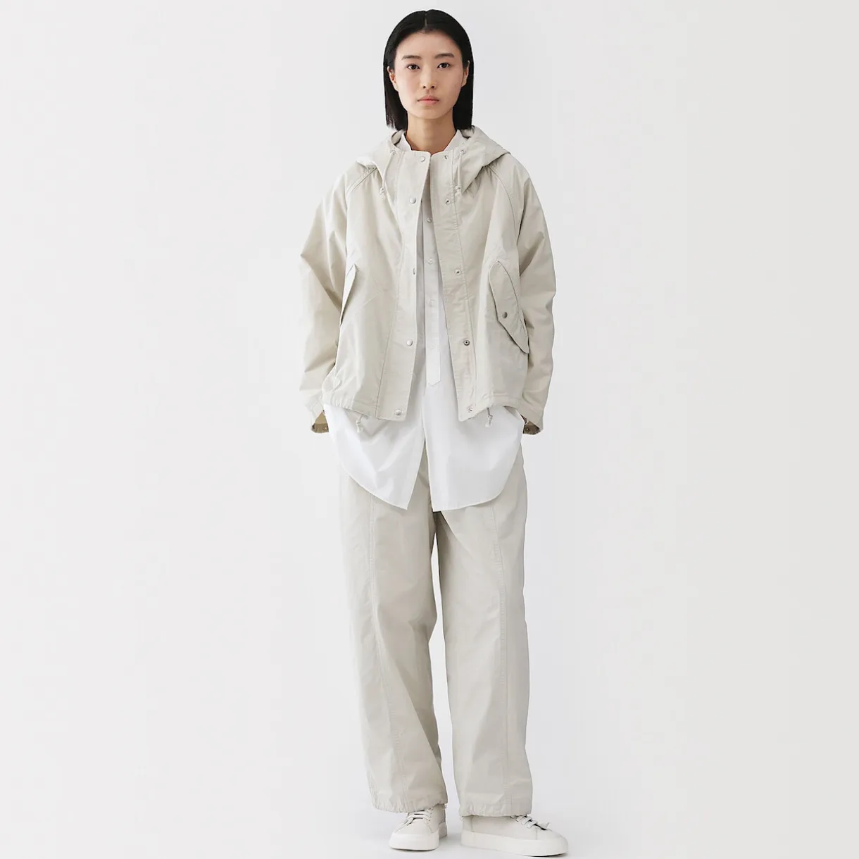 Veste à capuche en toile de coton léger pour femme