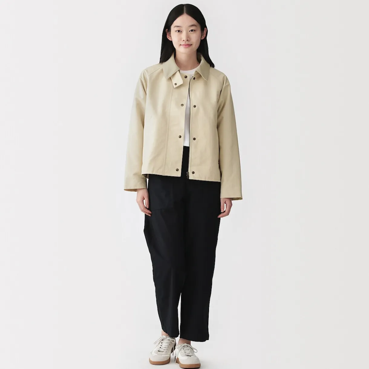 Veste à col montant en velours côtelé déperlant pour femme