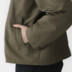 Veste à col montant en velours côtelé déperlant pour femme