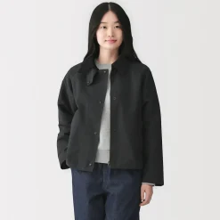Veste à col montant en velours côtelé déperlant pour femme