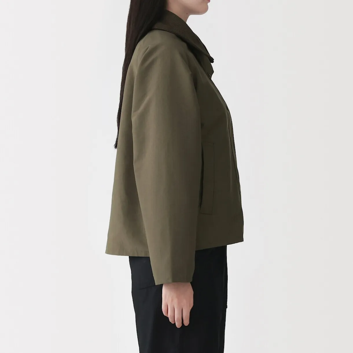 Veste à col montant en velours côtelé déperlant pour femme