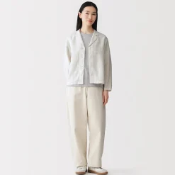 Veste chemise en lin lavé pour femme