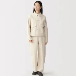 Veste de travail denim en kapok mélangé pour femme
