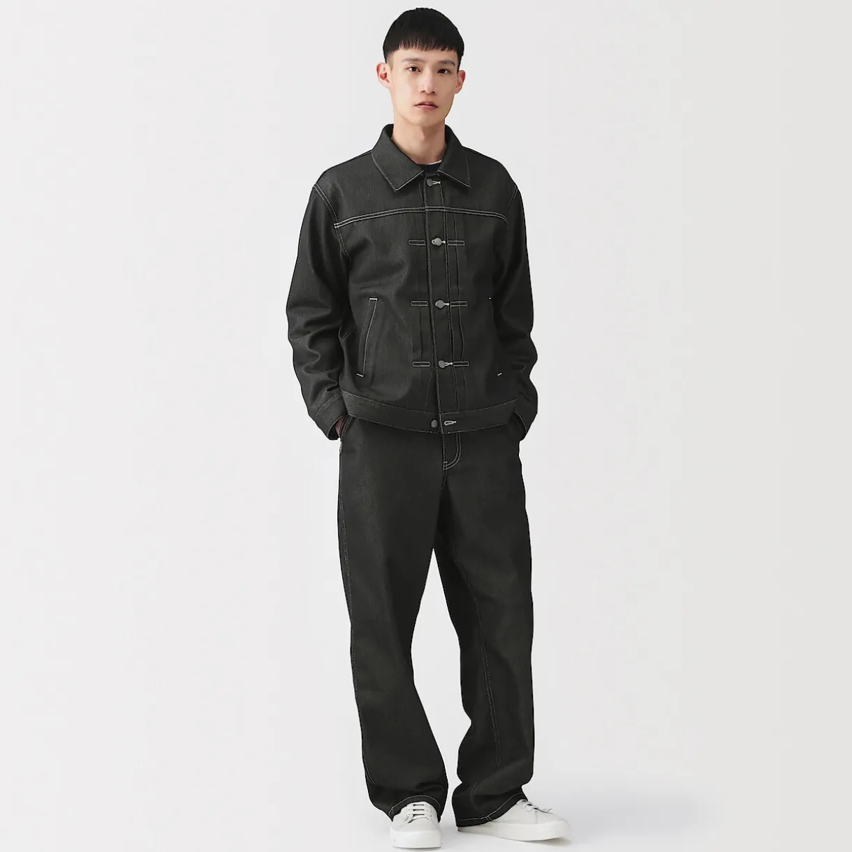Veste en denim polyester recyclé pour homme