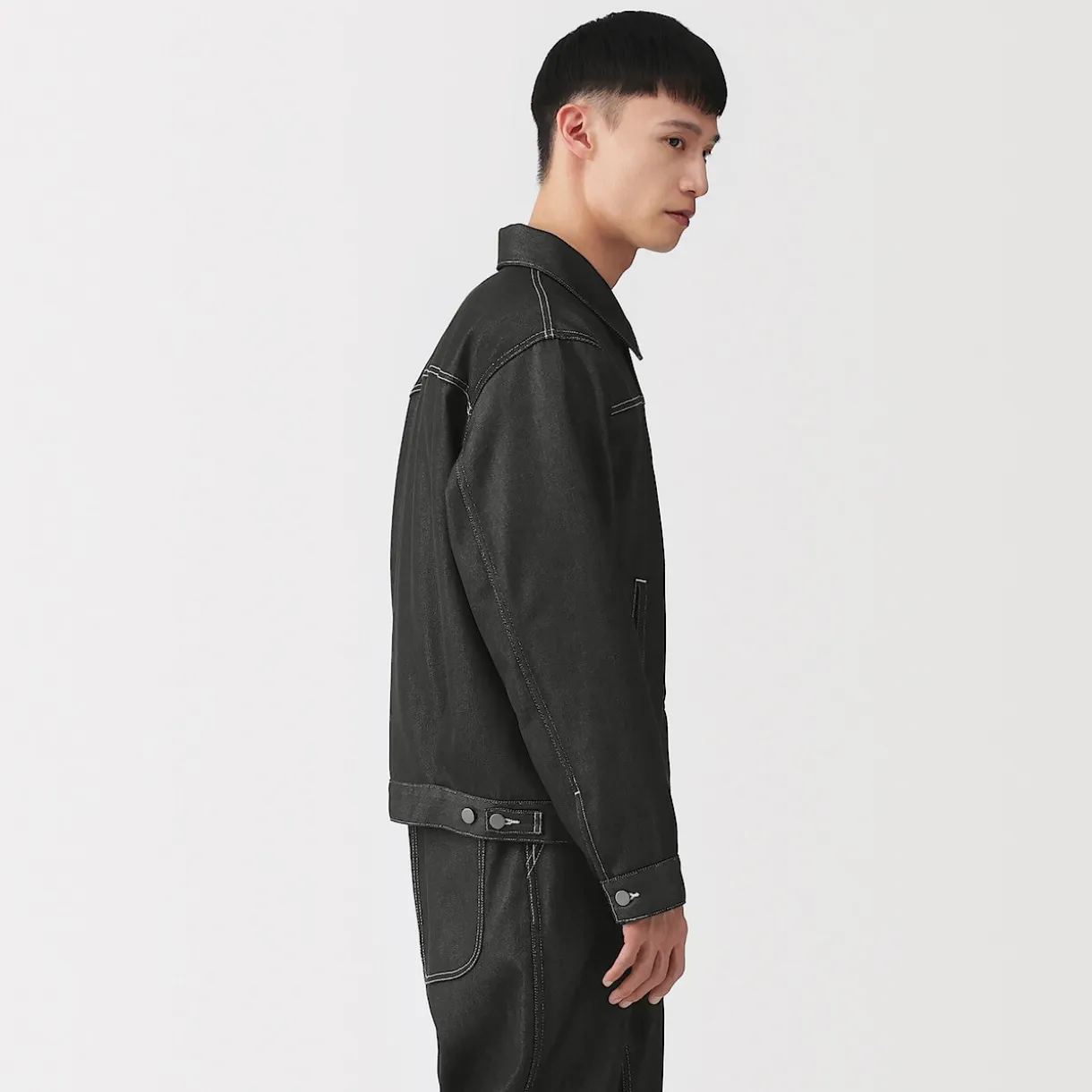 Veste en denim polyester recyclé pour homme