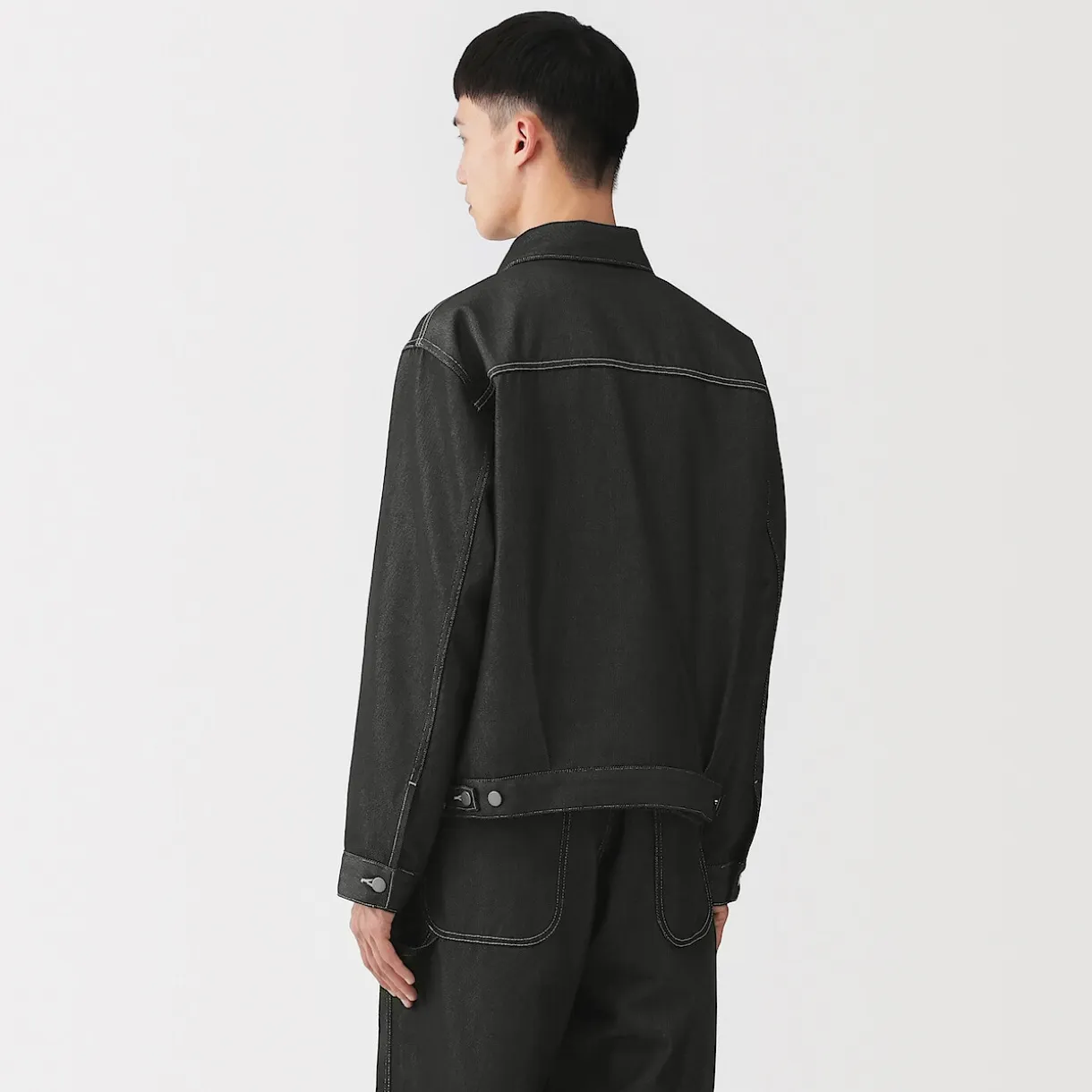 Veste en denim polyester recyclé pour homme