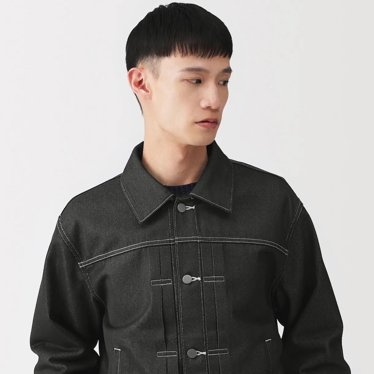 Veste en denim polyester recyclé pour homme