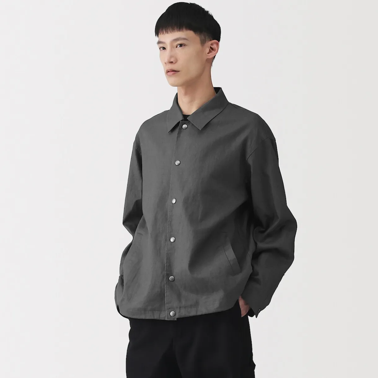 Veste en lin avec cordon de serrage pour homme