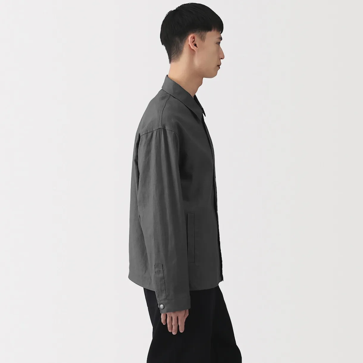 Veste en lin avec cordon de serrage pour homme