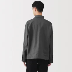 Veste en lin avec cordon de serrage pour homme