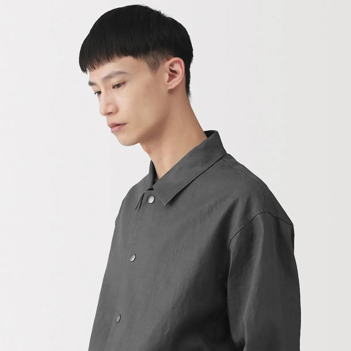 Veste en lin avec cordon de serrage pour homme
