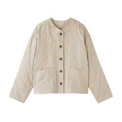 Veste matelassée en gaze double de kapok mélangé pour femme