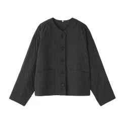 Veste matelassée en gaze double de kapok mélangé pour femme
