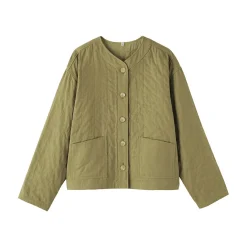 Veste matelassée en gaze double de kapok mélangé pour femme