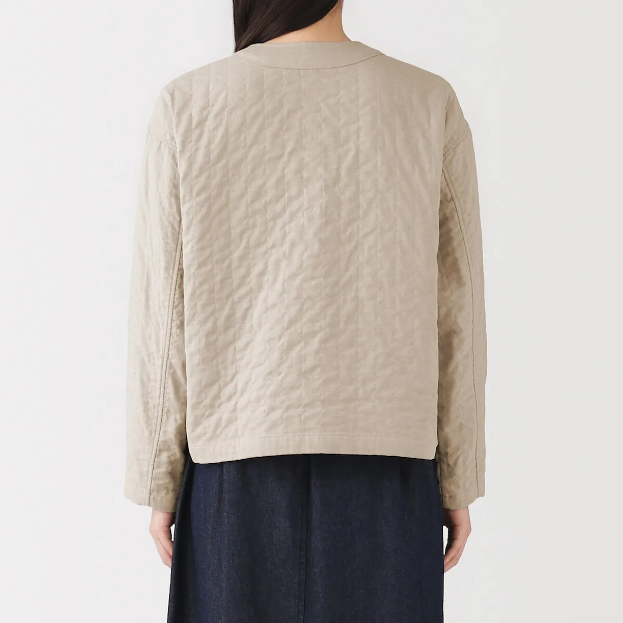 Veste matelassée en gaze double de kapok mélangé pour femme