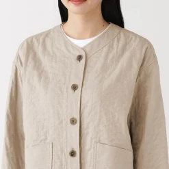 Veste matelassée en gaze double de kapok mélangé pour femme