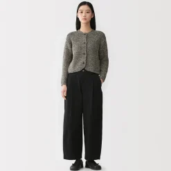 Veste tricotée bouclée en mélange de coton pour femme