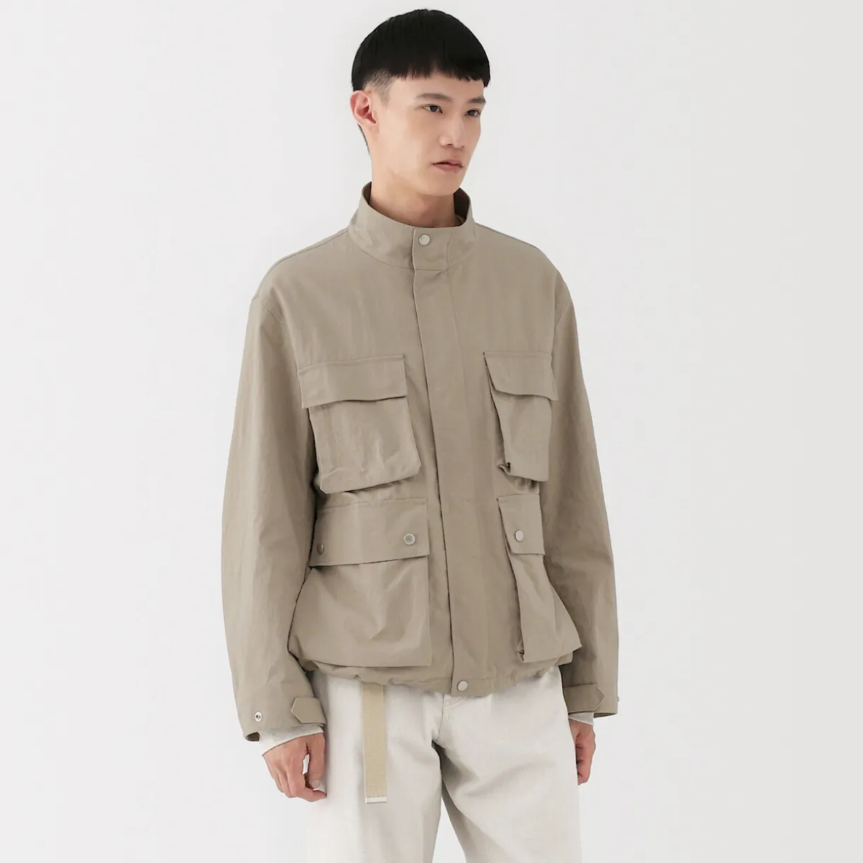 Veste utilitaire déperlante en nylon recyclé pour homme