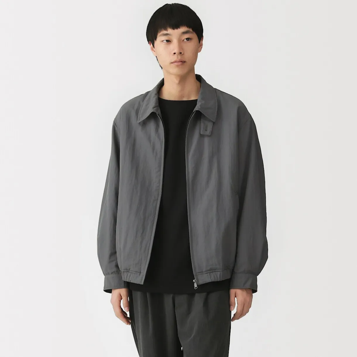Veste zippée en nylon recyclé déperlant pour homme