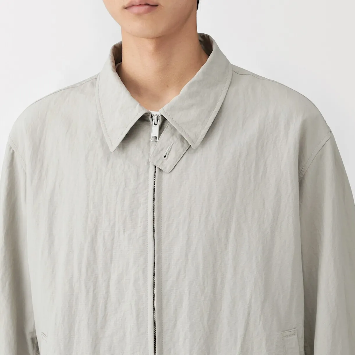 Veste zippée en nylon recyclé déperlant pour homme